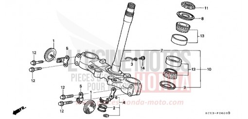 TIGE DE DIRECTION XR250R1 de 2001